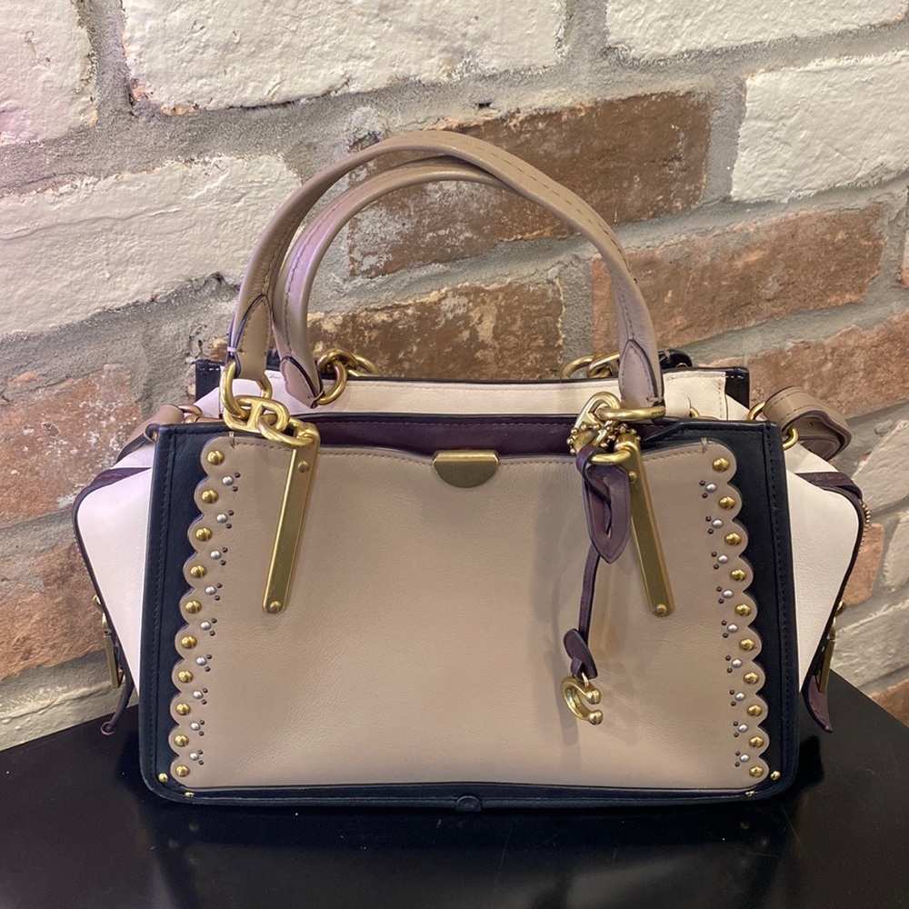 Coach Dreamer Handbag cream, tan, plum